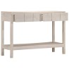 Table console blanc 110x35x75 cm bois de manguier solide 
