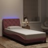 Cadre de lit avec lumières LED rose 90x190 cm velours 