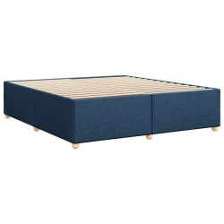 Cadre de lit sans matelas bleu 180x200 cm tissu 