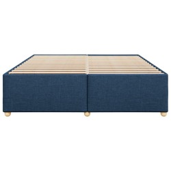 Cadre de lit sans matelas bleu 180x200 cm tissu 
