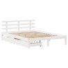 Cadre de lit avec tiroirs sans matelas blanc 135x190 cm 