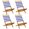 Chaises de jardin pliantes lot de 4 tissu et bois massif 