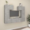 Ensemble de meubles TV 6 pcs Gris béton Bois d'ingénierie 
