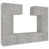 Ensemble de meubles TV 6 pcs Gris béton Bois d'ingénierie 