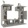 Ensemble de meubles TV 6 pcs Gris béton Bois d'ingénierie 