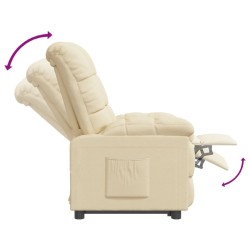 Fauteuil inclinable Crème Tissu 