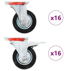 32 pcs Roulettes pivotantes 100 mm 