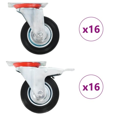 32 pcs Roulettes pivotantes 100 mm 