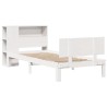 Lit bibliothèque sans matelas blanc 100x200 cm bois pin massif 