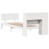 Lit bibliothèque sans matelas blanc 100x200 cm bois pin massif 