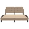 Cadre de lit avec LED sans matelas cappuccino 140x190 cm 
