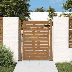 Portail de jardin 105x155 cm acier corten conception de carré 