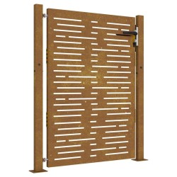 Portail de jardin 105x155 cm acier corten conception de carré 