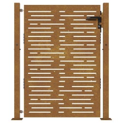 Portail de jardin 105x155 cm acier corten conception de carré 