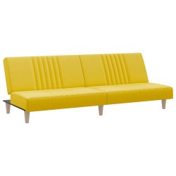 Canapé-lit jaune clair tissu 