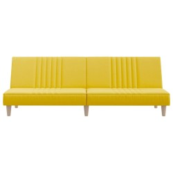 Canapé-lit jaune clair tissu 