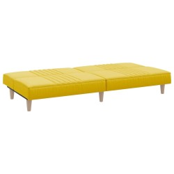 Canapé-lit jaune clair tissu 