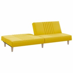 Canapé-lit jaune clair tissu 