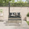 Ensemble à manger de jardin 3pcs coussins gris clair poly rotin 