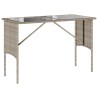 Ensemble à manger de jardin 3pcs coussins gris clair poly rotin 
