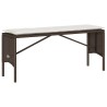 Ensemble à manger de jardin 3 pcs et coussins marron poly rotin 