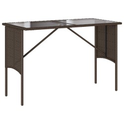 Ensemble à manger de jardin 3 pcs et coussins marron poly rotin 