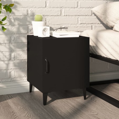 Table de chevet Noir Bois d'ingénierie 