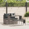 Ensemble à manger de jardin 3 pcs coussins gris résine tressée 