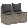 Ensemble à manger de jardin 3 pcs coussins gris résine tressée 