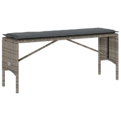 Ensemble à manger de jardin 3 pcs coussins gris résine tressée 