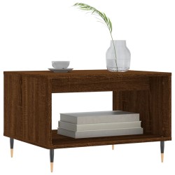 Table basse chêne marron 60x50x40 cm bois d'ingénierie 