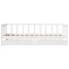 Lit de jour et tiroirs sans matelas blanc 80x200 cm bois massif 