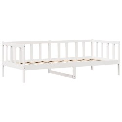 Lit de jour et tiroirs sans matelas blanc 80x200 cm bois massif 