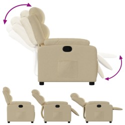 Fauteuil inclinable Crème Tissu 