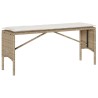 Ensemble à manger de jardin et coussins 3 pcs Beige poly rotin 