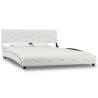 Cadre de lit sans matelas blanc similicuir 135x190 cm 