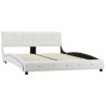 Cadre de lit sans matelas blanc similicuir 135x190 cm 