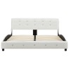 Cadre de lit sans matelas blanc similicuir 135x190 cm 