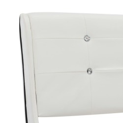 Cadre de lit sans matelas blanc similicuir 135x190 cm 