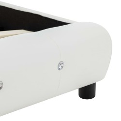 Cadre de lit sans matelas blanc similicuir 135x190 cm 