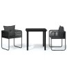 Ensemble à manger de jardin 3 pcs Noir 