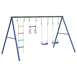 Jeu de balançoire extérieur avec balançoires trapèze et échelle 