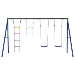 Jeu de balançoire extérieur avec balançoires trapèze et échelle 