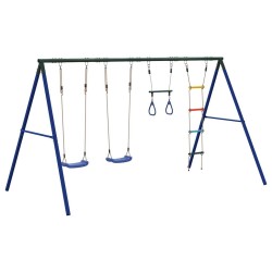 Jeu de balançoire extérieur avec balançoires trapèze et échelle 