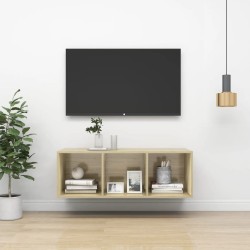 Meuble TV mural Chêne sonoma 37x37x107 cm Bois d’ingénierie 