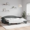 Lit de jour avec gigogne sans matelas gris foncé 90x190 cm 