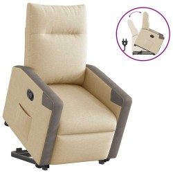 Fauteuil inclinable Crème Tissu 