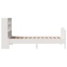 Lit bibliothèque sans matelas blanc 90x200cm bois de pin massif 