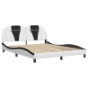 Cadre de lit sans matelas blanc et noir 160x200 cm similicuir 