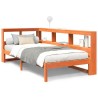 Lit bibliothèque sans matelas cire marron 90x190 cm pin massif 